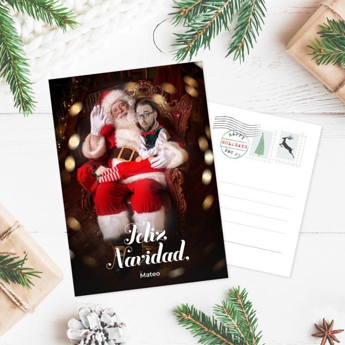 Tarjeta de Navidad personalizada con cara