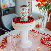 Soporte para tartas con caja de regalo sorpresa
