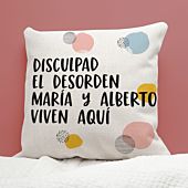 Funda de cojín personalizable con texto