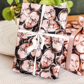 Papel de regalo personalizado con caras
