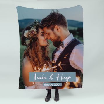 Manta personalizada pequeña con foto y texto