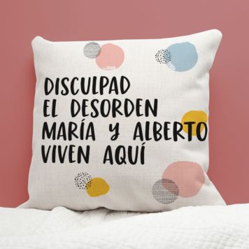 Funda de cojín personalizable con texto