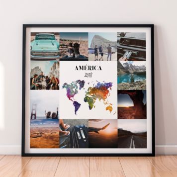 Póster de viaje personalizable con 12 imágenes